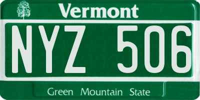 VT license plate NYZ506