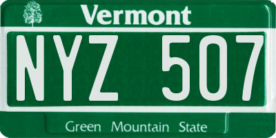 VT license plate NYZ507