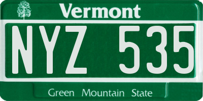 VT license plate NYZ535