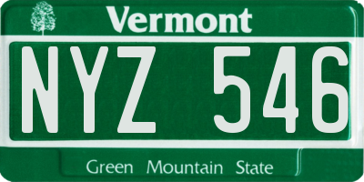 VT license plate NYZ546
