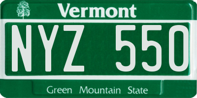 VT license plate NYZ550