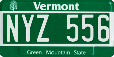 VT license plate NYZ556