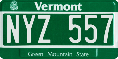 VT license plate NYZ557