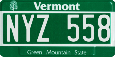 VT license plate NYZ558