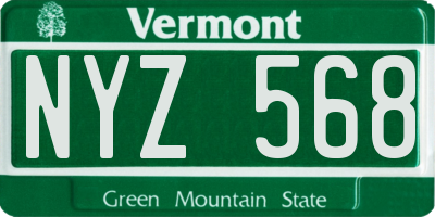 VT license plate NYZ568