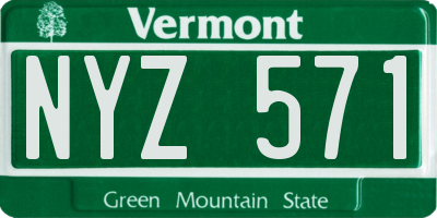 VT license plate NYZ571