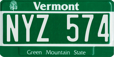 VT license plate NYZ574