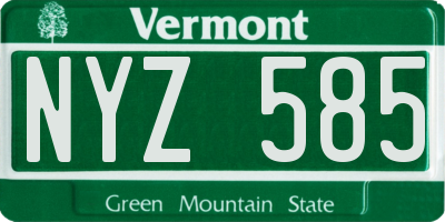 VT license plate NYZ585
