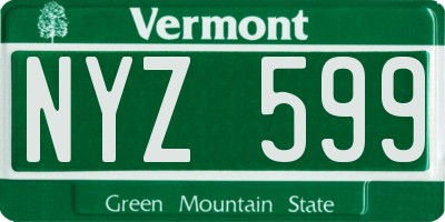 VT license plate NYZ599