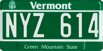 VT license plate NYZ614