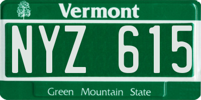 VT license plate NYZ615