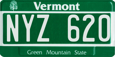 VT license plate NYZ620