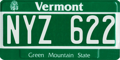VT license plate NYZ622