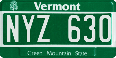 VT license plate NYZ630