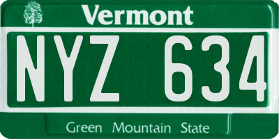 VT license plate NYZ634