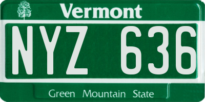 VT license plate NYZ636