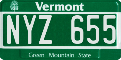 VT license plate NYZ655