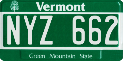 VT license plate NYZ662