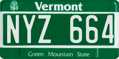VT license plate NYZ664