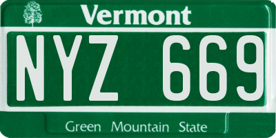 VT license plate NYZ669
