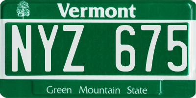 VT license plate NYZ675