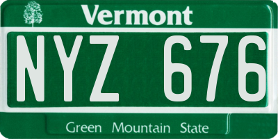 VT license plate NYZ676