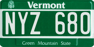 VT license plate NYZ680