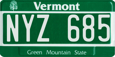 VT license plate NYZ685