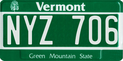 VT license plate NYZ706