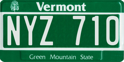 VT license plate NYZ710