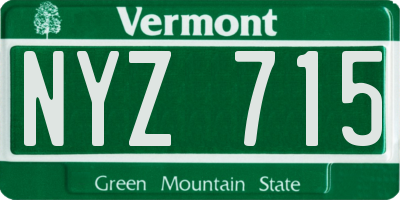 VT license plate NYZ715