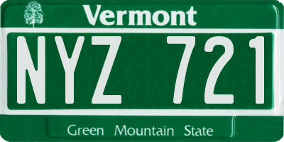 VT license plate NYZ721