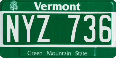VT license plate NYZ736