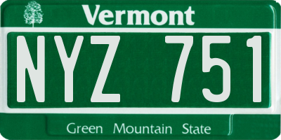 VT license plate NYZ751