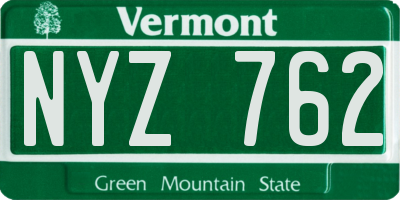 VT license plate NYZ762
