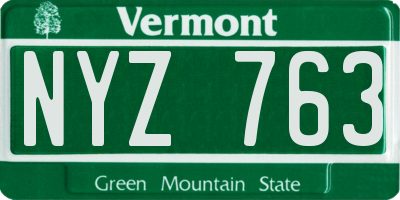 VT license plate NYZ763