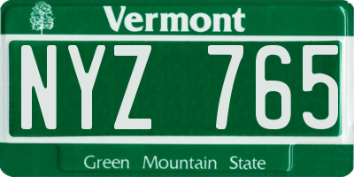 VT license plate NYZ765