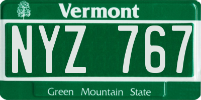 VT license plate NYZ767