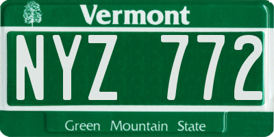 VT license plate NYZ772