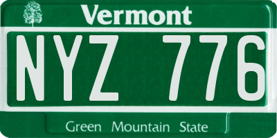VT license plate NYZ776