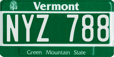 VT license plate NYZ788