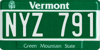 VT license plate NYZ791