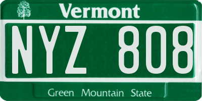VT license plate NYZ808