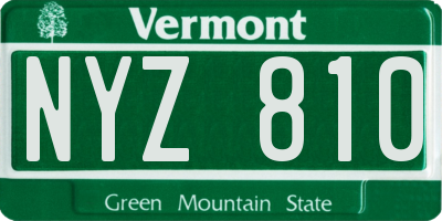 VT license plate NYZ810