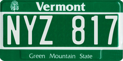 VT license plate NYZ817