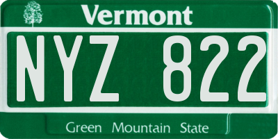VT license plate NYZ822