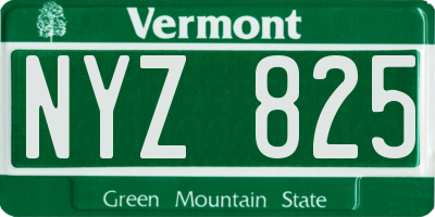 VT license plate NYZ825