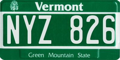 VT license plate NYZ826