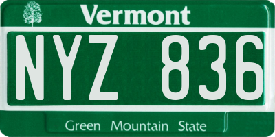 VT license plate NYZ836