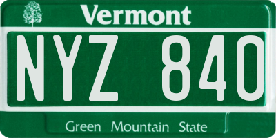 VT license plate NYZ840